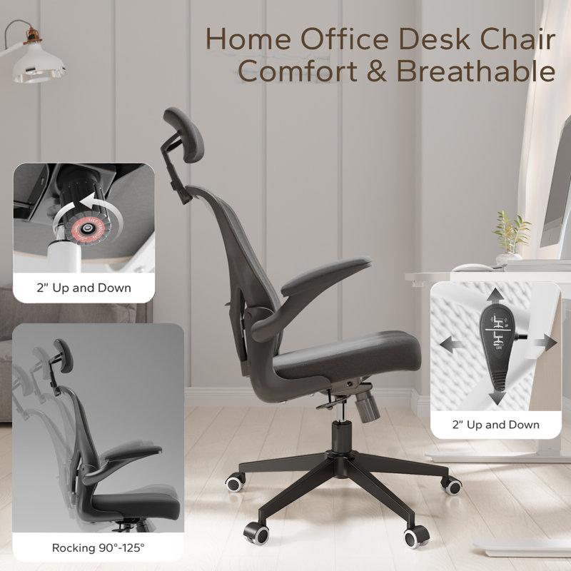 Inbox Zero Michaelynn Ergonomic Mesh 400LB Heavy Duty Office Chair Comfortable Desk Chairs With Wheels And Arms Mesh Computer Chairs With Comfortable Head Lumbar Back Support For Office Bedroom Study ...